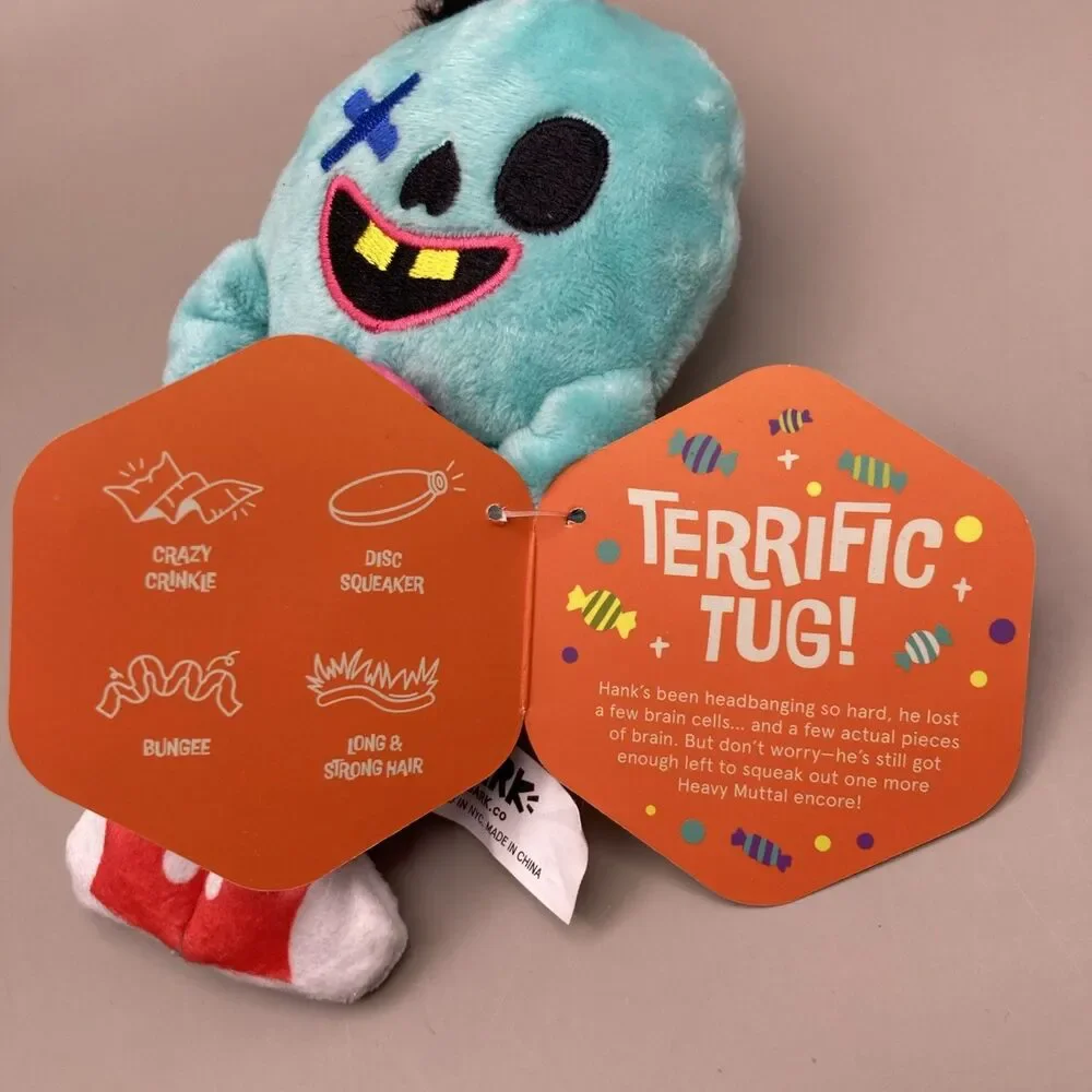Brand New! Bark Box Barkbox Headbanger Hank Zombie Halloween 2025 Plush Dog Toy